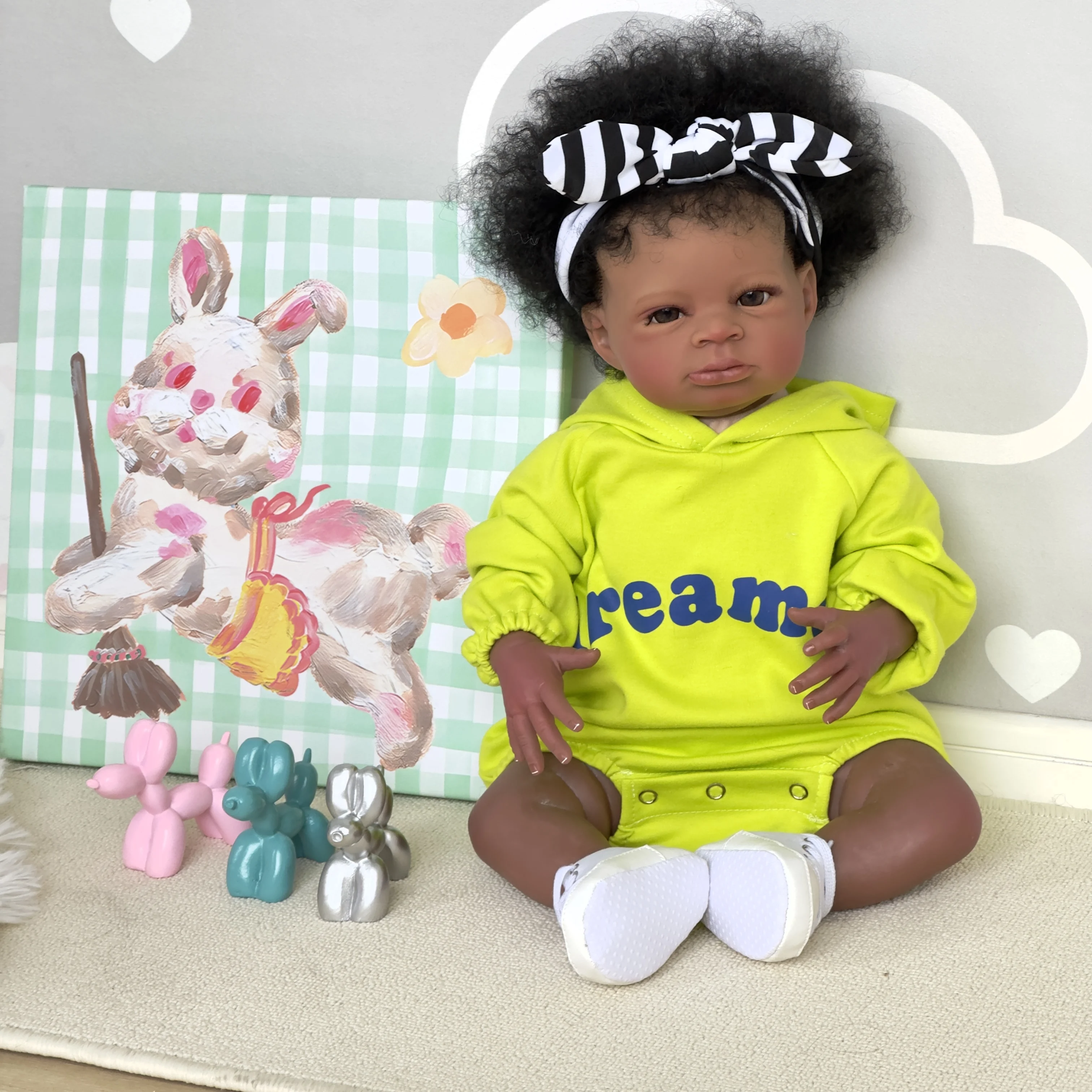 NPK 20 inç Reborn Bebek Lanny Koyu Kahverengi Deri Bebek Sanat Yapımı 3D Cilt Gerçekçi Bebek Koleksiyon Doll Görüntü 0