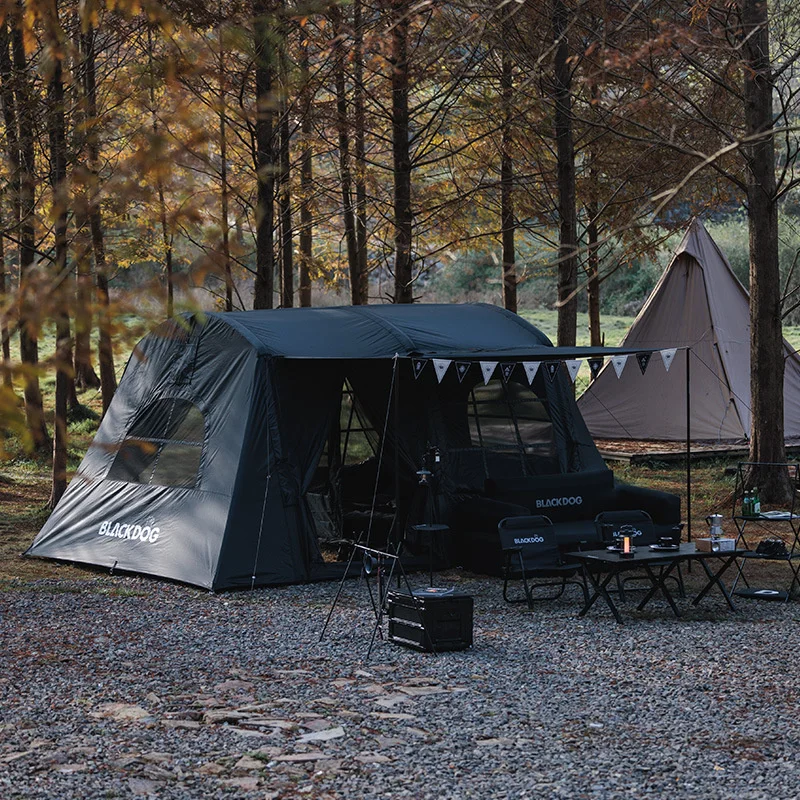 Naturehike ve Blackdog Açık Kamp Şişme Otomatik Çadır Katlanır Kamp İki Yatak Odası Ve Bir Oturma oda çadırı Görüntü 0
