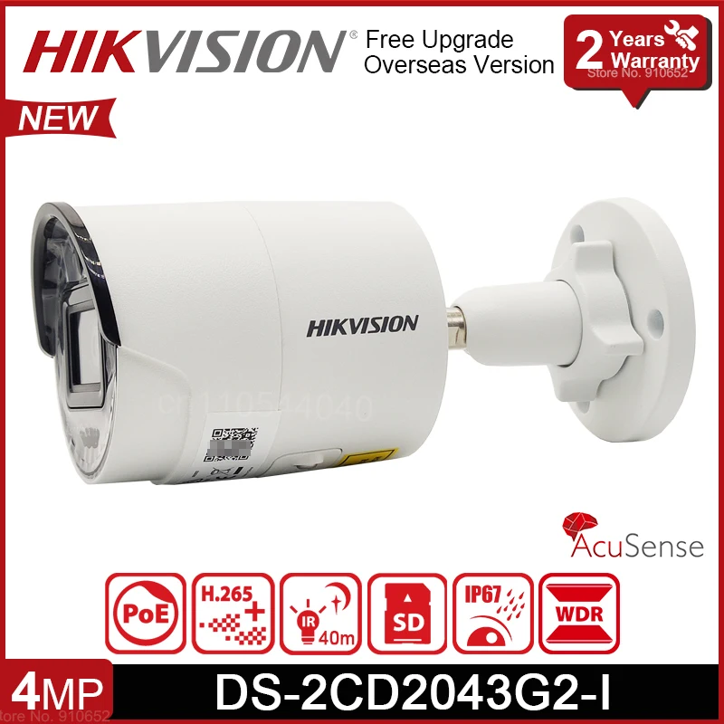 Orijinal Hikvision DS-2CD2043G2-I 4MP Bullet ağ kamerası POE IR 40m H. 265+ SD Kart Yuvası IP67 IP Kamera Değiştirin DS-2CD2043G0-I Görüntü 0
