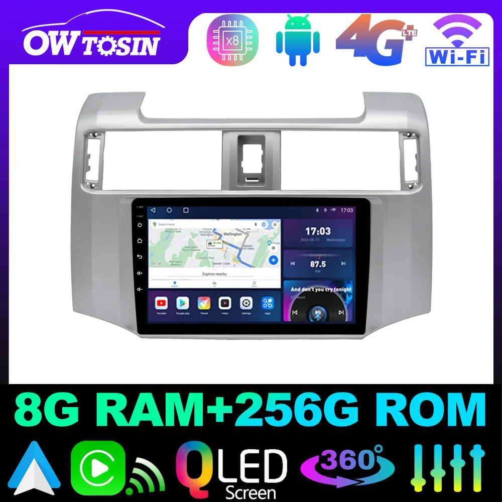 Owtosın QLED1280 * 720P 8 Çekirdekli 8+128G Araba Radyo Toyota 4Runner 5 İçin N280 2009-2020 GPS Carplay Android Otomatik 4G LTE WiFi Araba Oyuncu Görüntü 0