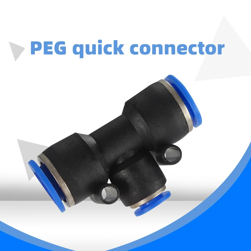PEG Pnömatik Hızlı Fiş Hızlı Boru Eklem T Tipi Üç yollu Değişken Çaplı Tam PEG16-12 12-10 10-8 8-6 6-4 8-4 Görüntü 0