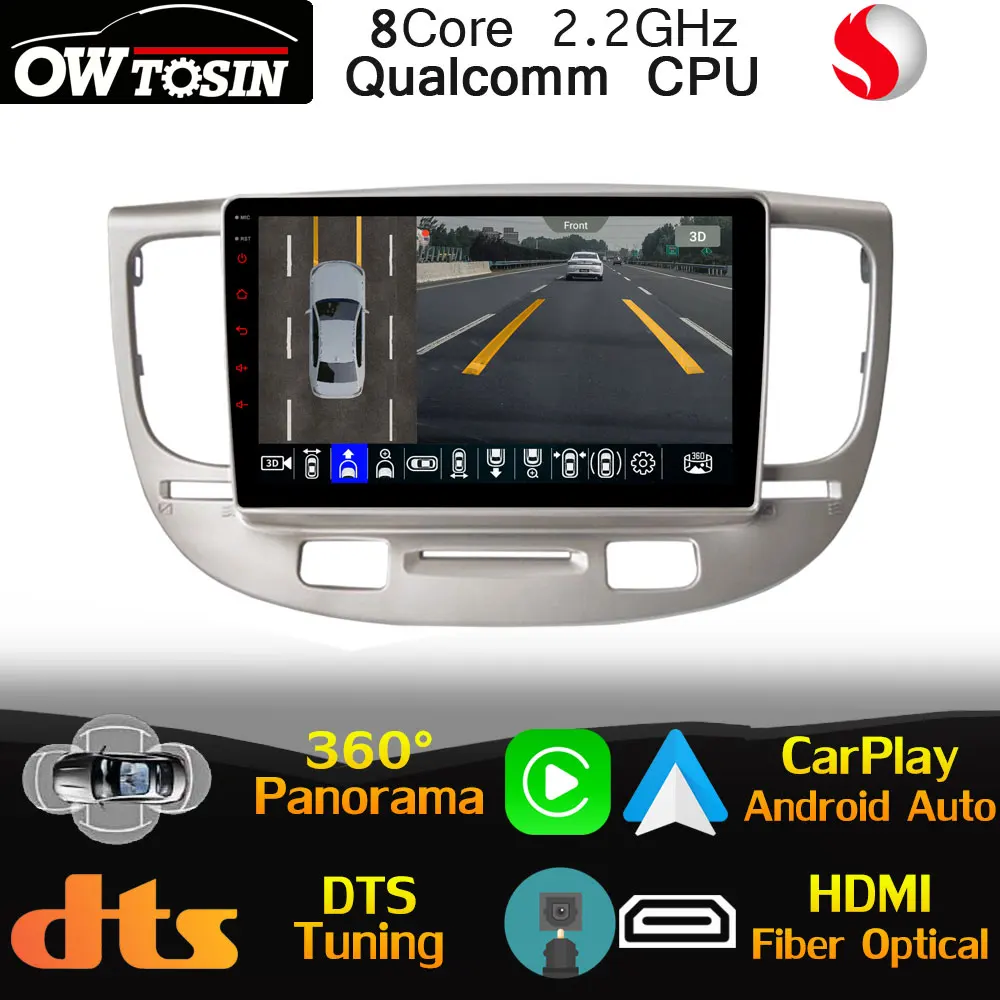 Qualcomm 8 Çekirdekli Android Kıa RIO 2 İçin RIO2 JB 2005-2011 Araba Multimedya GPS Radyo 360 Kamera DTS HIFI DSP Stereo Kafa Ünitesi CarPlay Görüntü 0