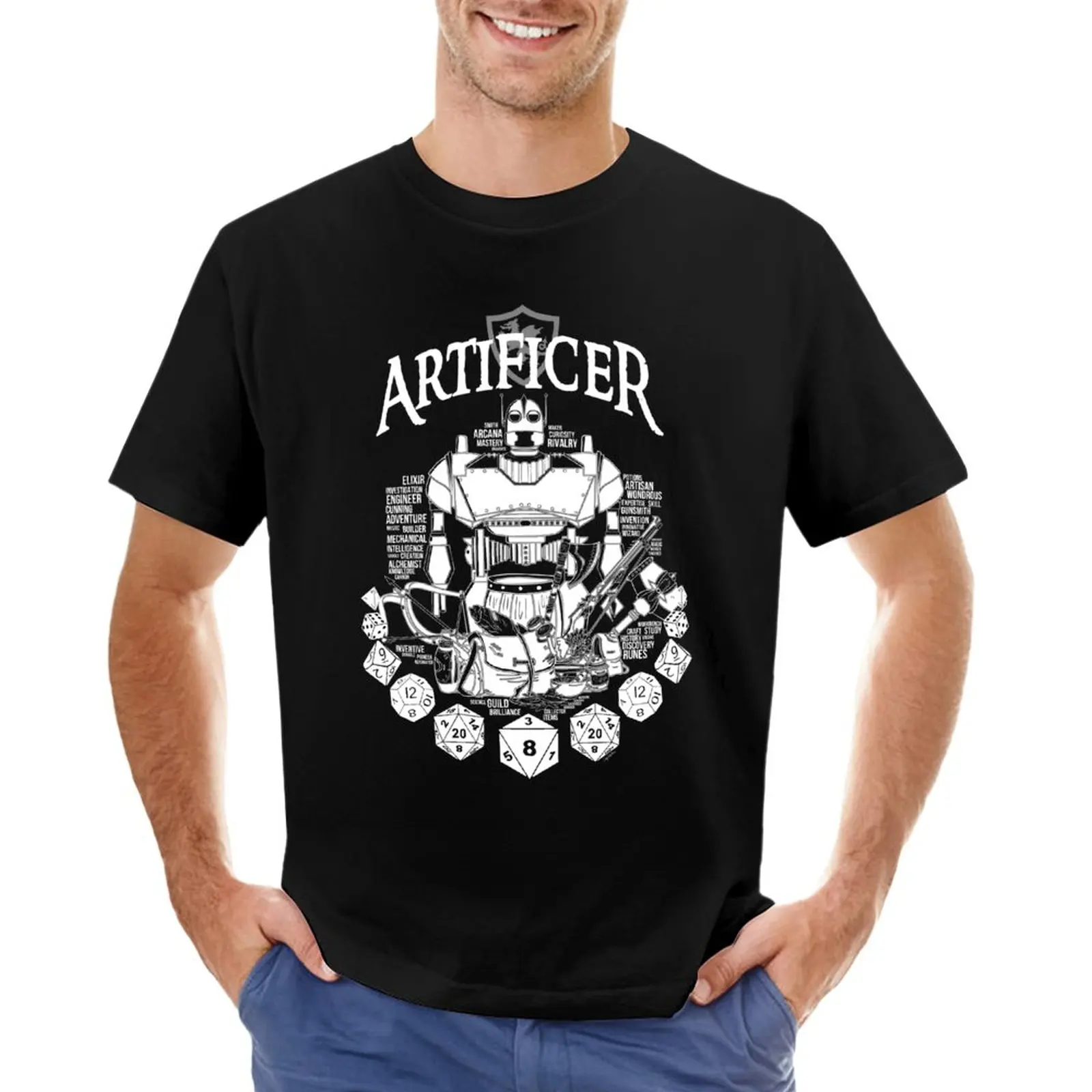 RPG Sınıf Serisi: Artificer-Beyaz Versiyonu T-Shirt kedi gömlek siyah t shirt spor fan t-shirt Kısa kollu tee erkekler t gömlek Görüntü 0