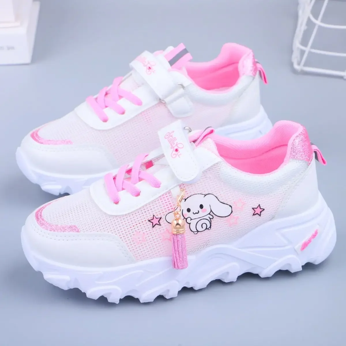 Sanrio Tarçın Kız Erkek Düz koşu ayakkabıları Yumuşak Taban Nefes Sneakers gündelik çocuk ayakkabısı spor ayakkabı Görüntü 0