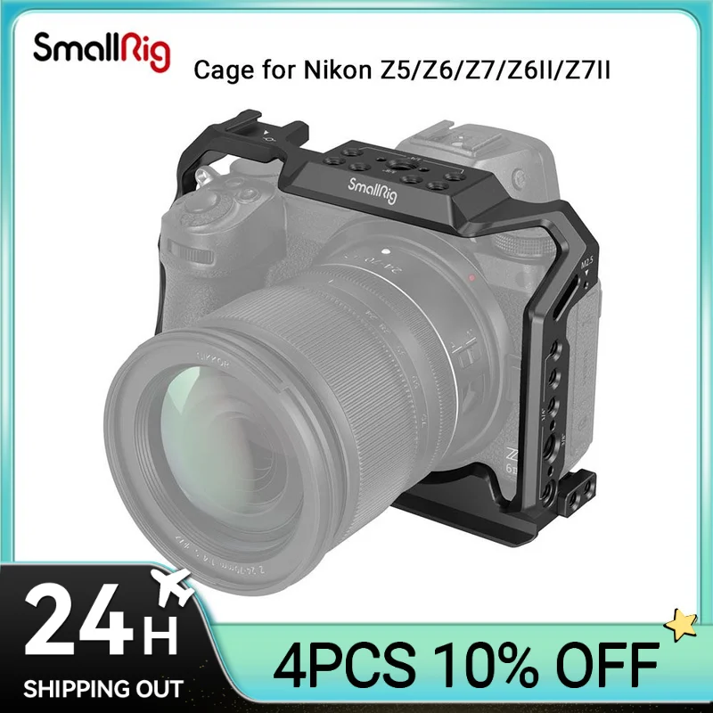 SmallRig Tam kamera kafesi Nikon Z5/Z6/Z7/Z6II / Z7II kamera kafesi Kulesi Soğuk Ayakkabı ve NATO Rai küçük teçhizat 2926B Görüntü 0