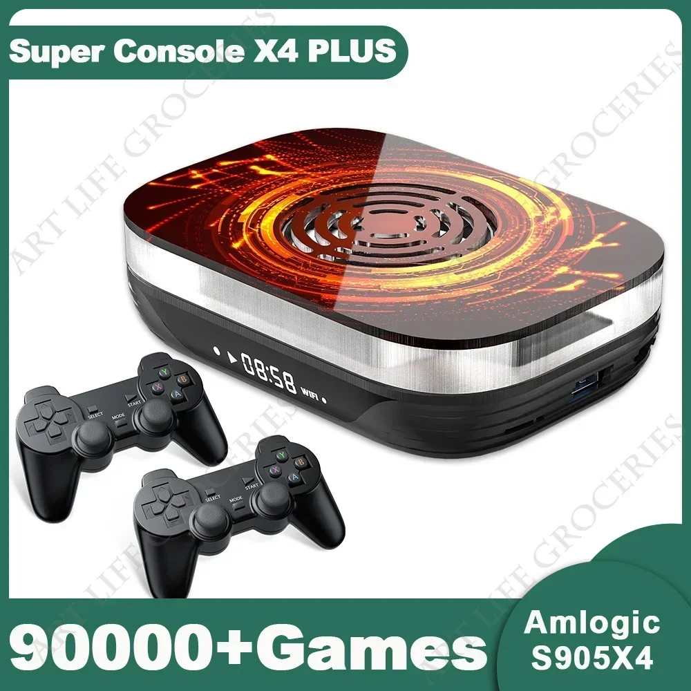 Süper Konsol X4 Artı Tak ve Çalıştır Retro Oyun Konsolu için 90000 Oyunları ile PSP / PS1 / N64 / Sega Saturn / DC 4K / 8K Android 11 Görüntü 0