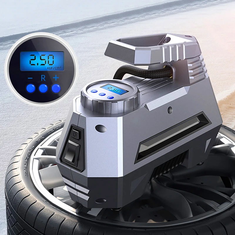 Taşınabilir Otomatik hava kompresörü Lastik Şişirme Araba lastik pompası İle dijital ekran Basınç Göstergesi 150 Psı Parlak acil durum ışığı Görüntü 0