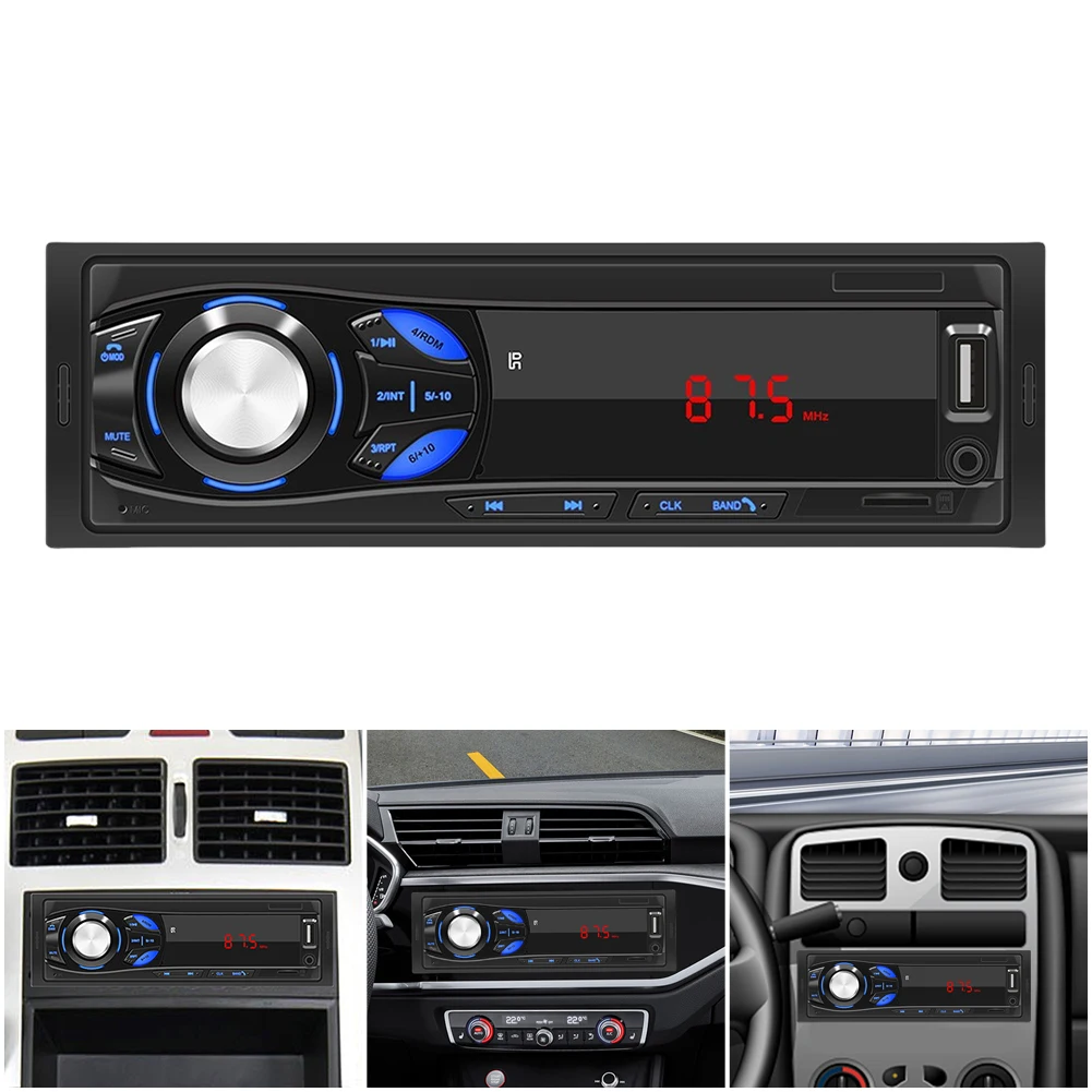 Tek Din In-Dash Araba Stereo BT / FM Radyo/USB/AUX / TF Ses Sistemleri Araba Ses Alıcısı Uzaktan Kumanda ile Görüntü 0