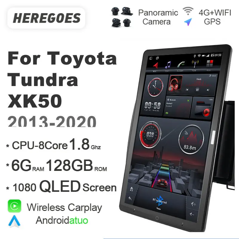 Tesla Ekran 6G + 128GB Otomatik Android 10 Araba Radyo Video Oynatıcılar GPS Carplay Navi Toyota Tundra 2014 İçin 2015 2016 2017 2018 2019 Görüntü 0