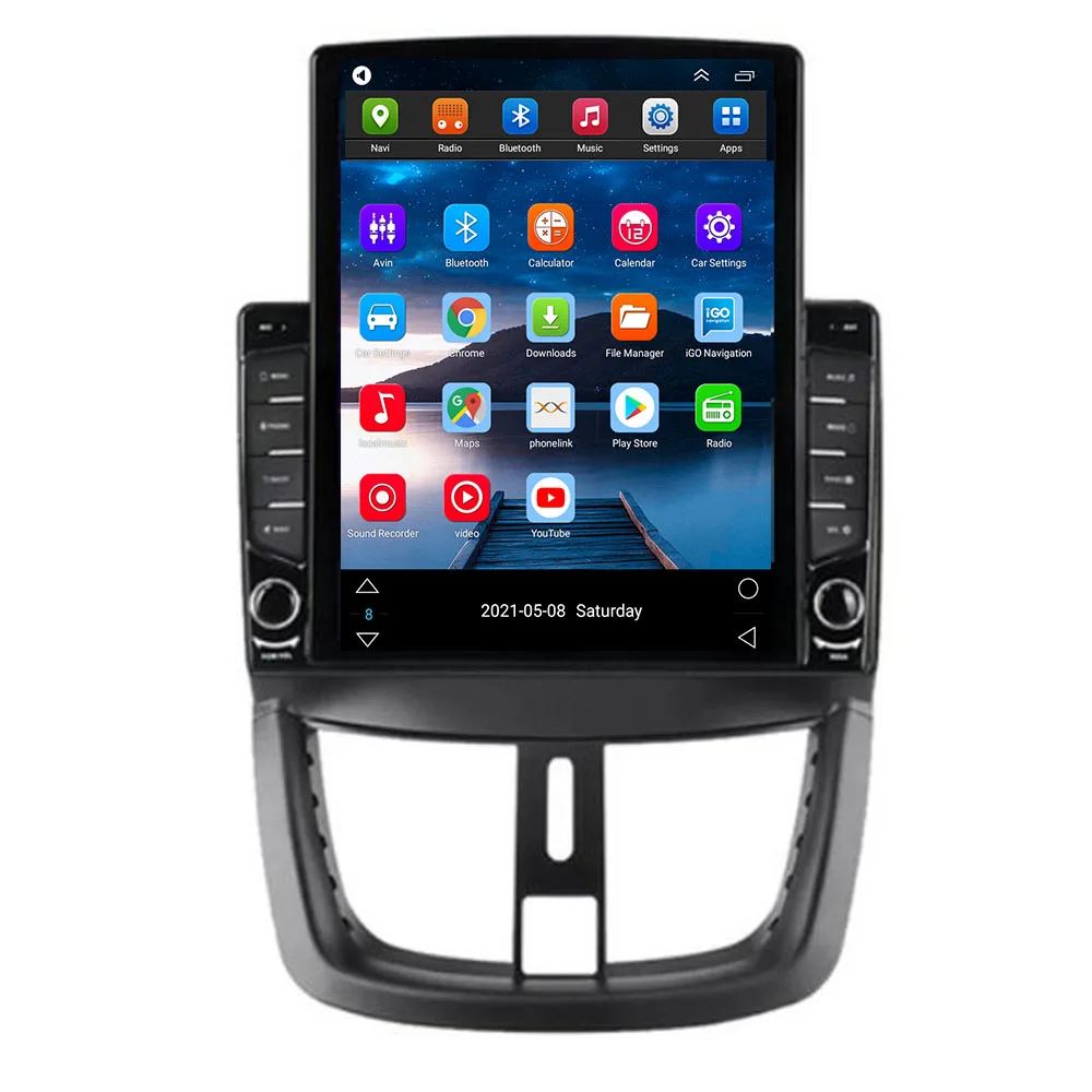Tesla Tarzı 2 Din Android 12 Araba Radyo Peugeot 207 İçin 207CC 2006-2035 Multimedya Video Oynatıcı GPS Stereo Carplay DSP Kamera Görüntü 0