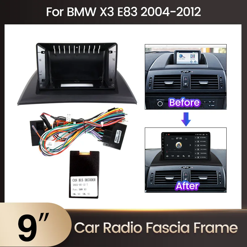 TomoStrong Araba Radyo Pano Çerçevesi BMW X3 E83 2004 - 2012 Araba Video Paneli Çerçeve Güç Kablosu CANBUS Yeni Görüntü 0