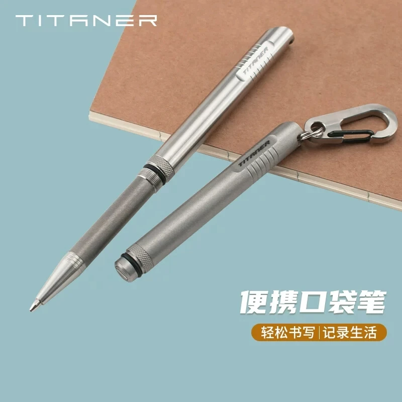TİTANER Titanyum Mini Açık Taşınabilir Cep Katlanır Kalem Imza Kalem Acil Tehlike Aracı Görüntü 0