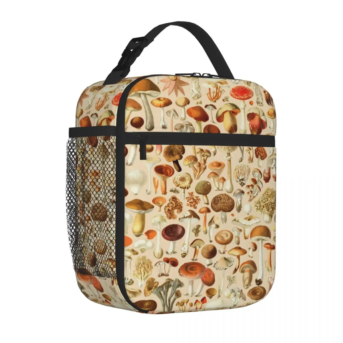 Vintage Mantar Tasarımları Koleksiyonu Yalıtımlı Öğle Yemeği Çantaları Termal soğutucu çanta Termal yemek kabı yemek taşıma çantası Kadın Çocuklar için Çalışmak Görüntü 0