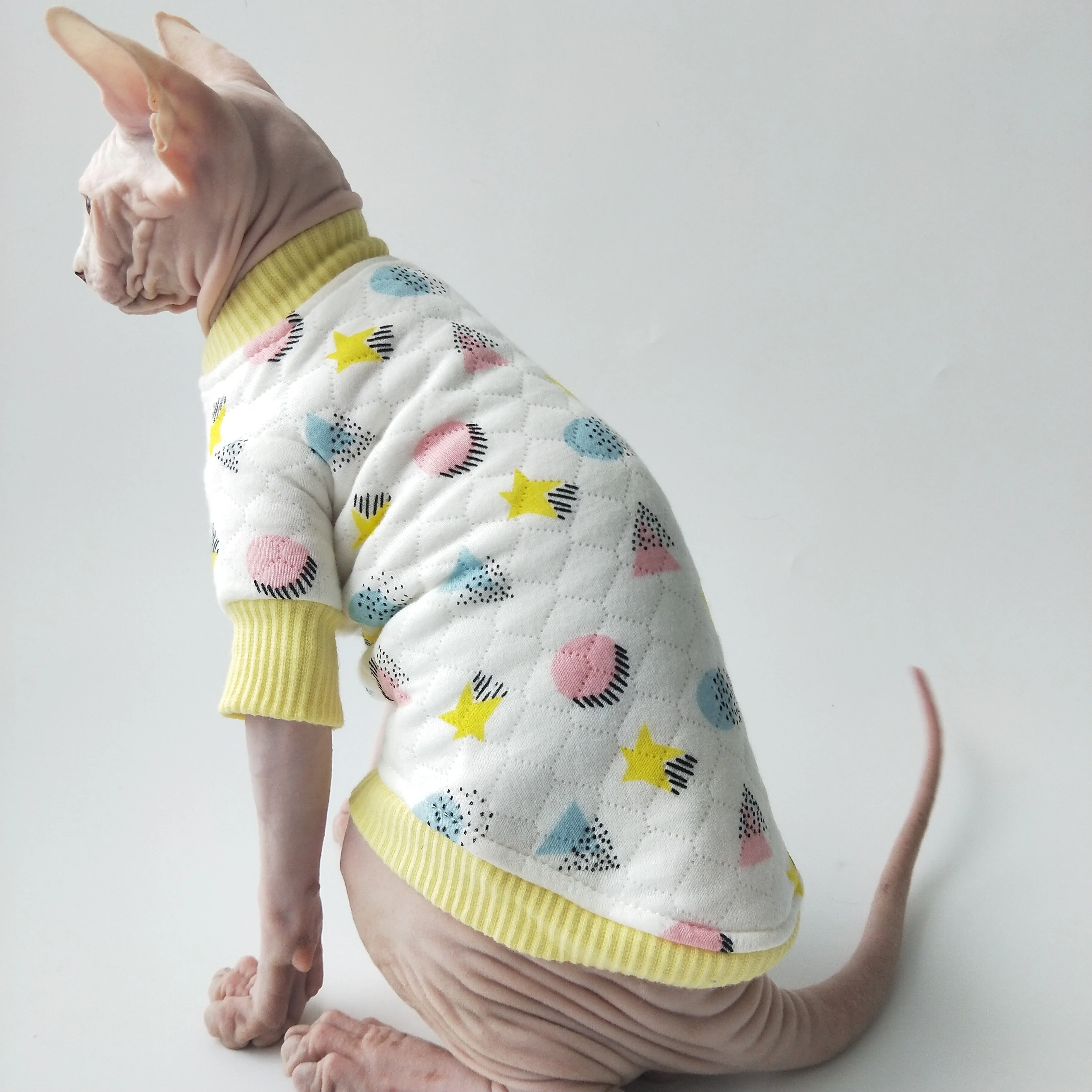 WMXZ Sfenks Tüysüz Kedi Kitty Köpek Giysileri Tulum Kıyafet Coat Pet Kostüm Sonbahar Kış Sıcak Pamuk Hırka Elbise Tatlı Sevimli Görüntü 0