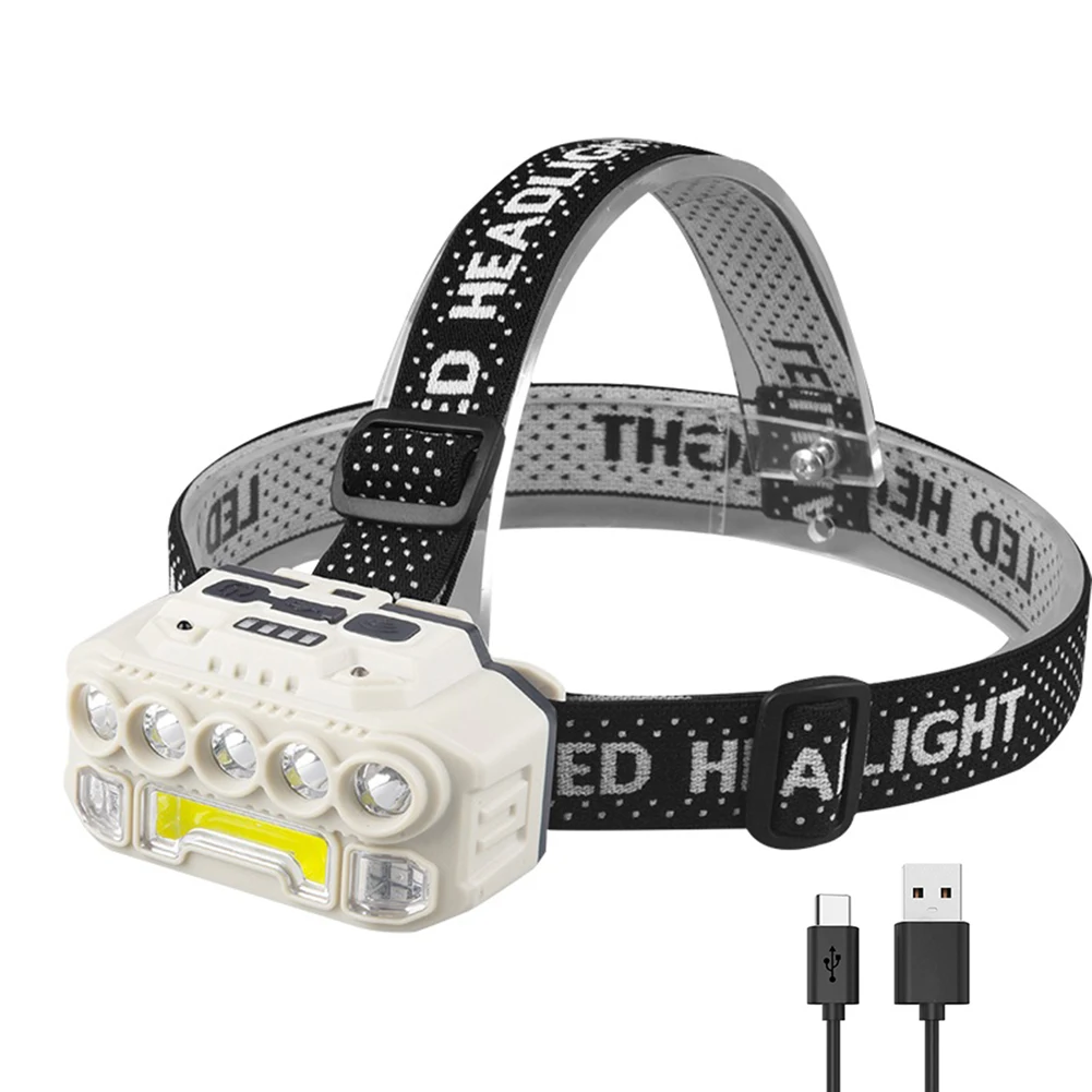 XPE LED kep lambası 500LM COB Dalga Sensörü Far Tip-C USB Şarj Edilebilir IPX4 Su Geçirmez Kamp Balıkçılık Yürüyüş için Görüntü 0