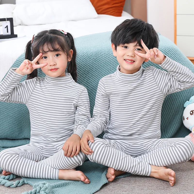 Yüksek Teknoloji termal iç çamaşır Çocuk giyim setleri Dikişsiz Salon Takım Elbise Erkek Kız Pijama Sonbahar Kış Pijama Çocuklar Görüntü 0