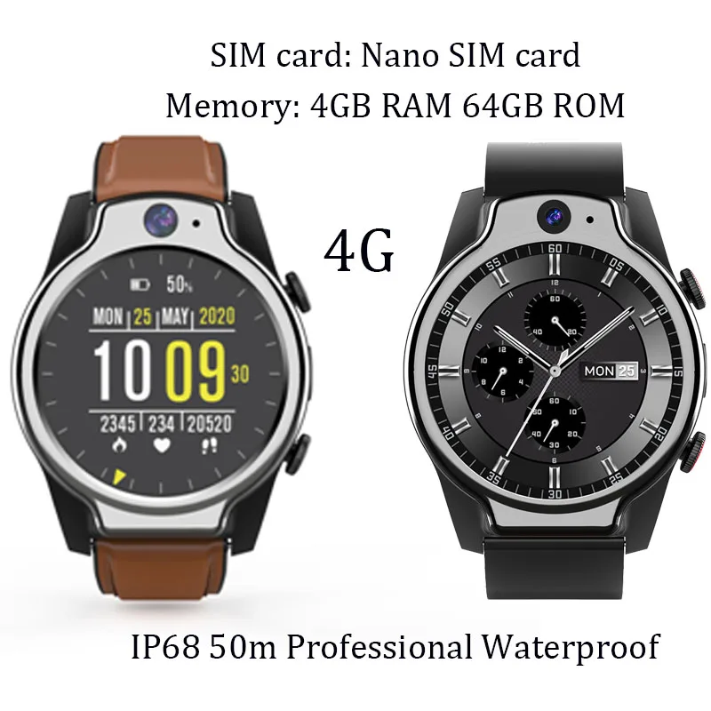 yüksek kalite 4GB 64GB yüzme spor Akıllı izle 4G LTE Küresel GPS IP68 5ATM Android 10 Smartwatch Xiaomi huawei İçin telefon Görüntü 0