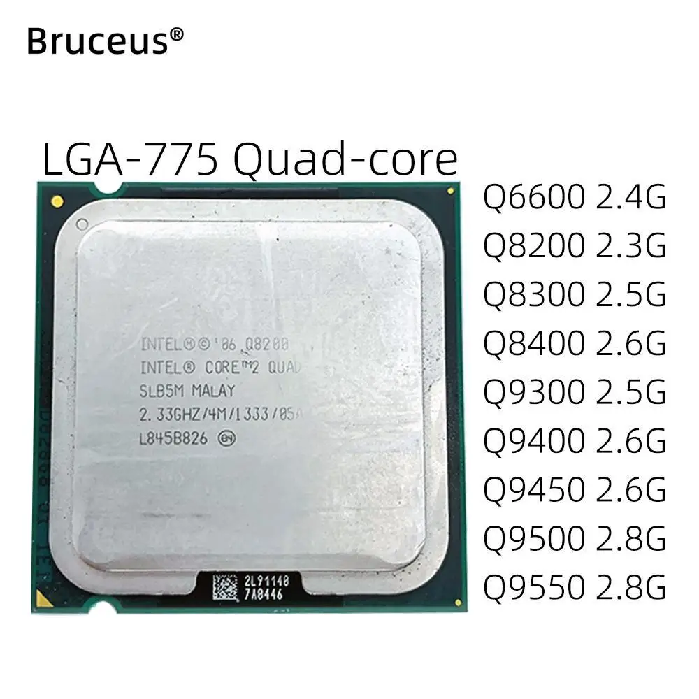 ıntel Core 2 Quad İşlemci Soketi LGA 775 CPU Q6600 Q8200 Q8300 Q8400 Q9300 Q9400 Q9500 Q9550 Q9505 Q9650 Görüntü 0