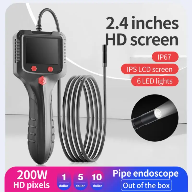 1/2 ADET IPS Ekran Endüstriyel Endoskop Kamera HD1080P 30 Metre kablo borusu kanalizasyon inceleme Borescope IP68 Su Geçirmez LED Görüntü 1