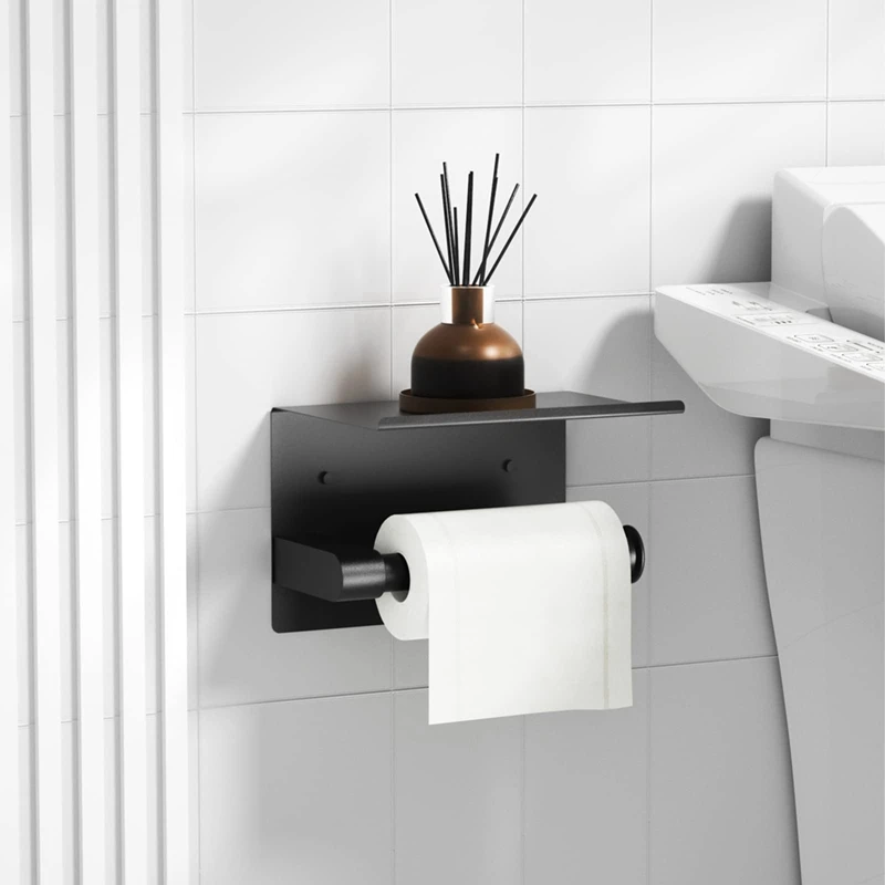 1 Adet rulo kağıt havlu tutucu tuvalet kağıt rulo tutucu Kağıt Tutucu Banyo Mat Siyah rulo kağıt havlu tutucu Duvara Monte Görüntü 1