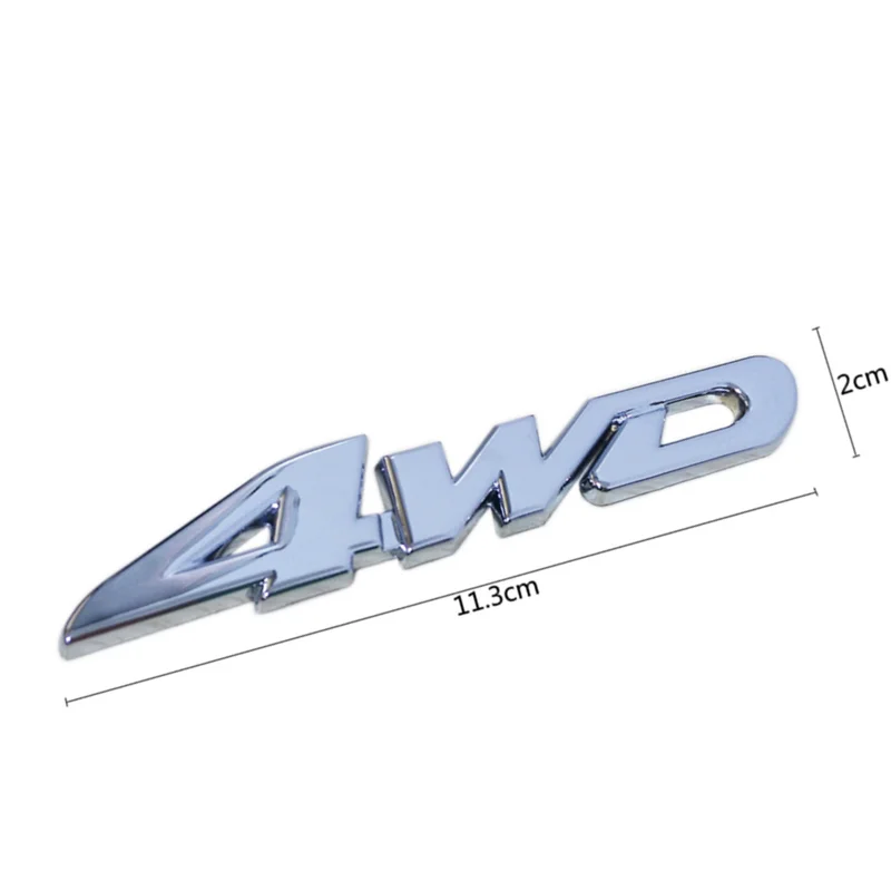 1 adet 3D Krom Metal 4WD Araba Arka Gövde Kelime İşareti Mektup Alfabe Sticker Logo Amblem Rozeti Oto Dış Parçaları Aksesuarları Görüntü 1