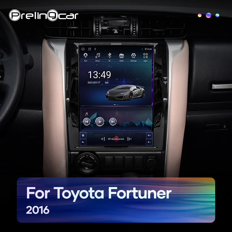 12.1 inç Araba Android 10 Radyo Çalar Toyota Fortuner 2016 İçin Multimedya Video GPS Tesla Tarzı Dikey Ekran Görüntü 1