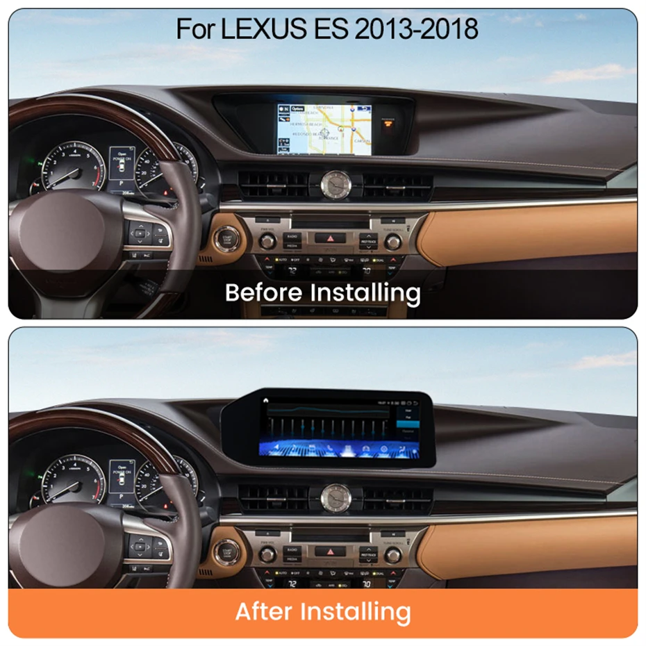 12.3 inç Android 12 Lexus ES ES300 ES250 ES350 ES300h 2012-2018 Otomatik Gps Navigasyon Araba Radyo 4G Araba Video Oynatıcı Stereo Görüntü 1