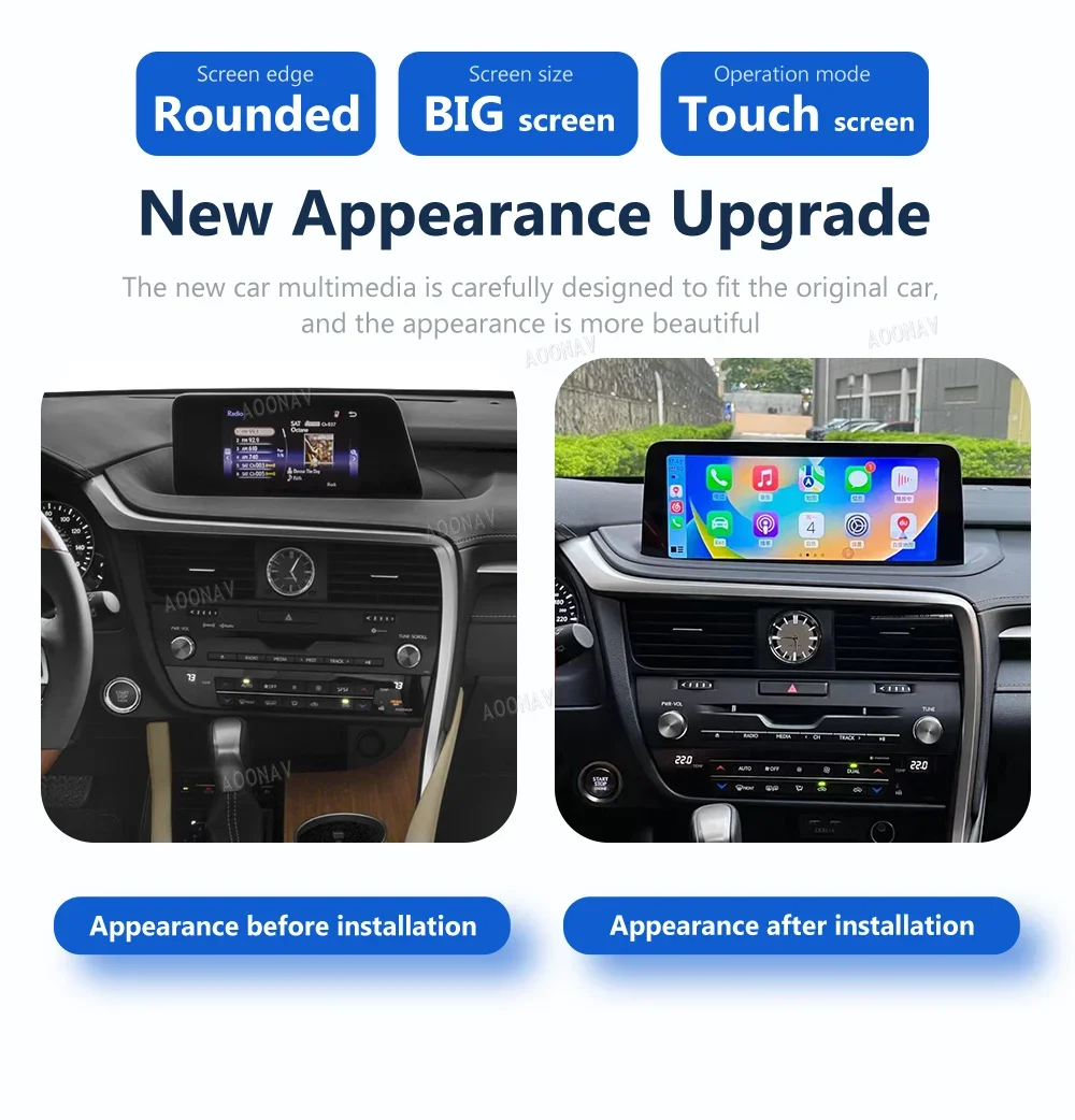 128G Android 12 Araba Multimedya Video Oynatıcı Lexus RX 2016-2021 için Stereo Radyo GPS Navigasyon kablosuz CarPlay 4G Kafa Ünitesi Görüntü 1