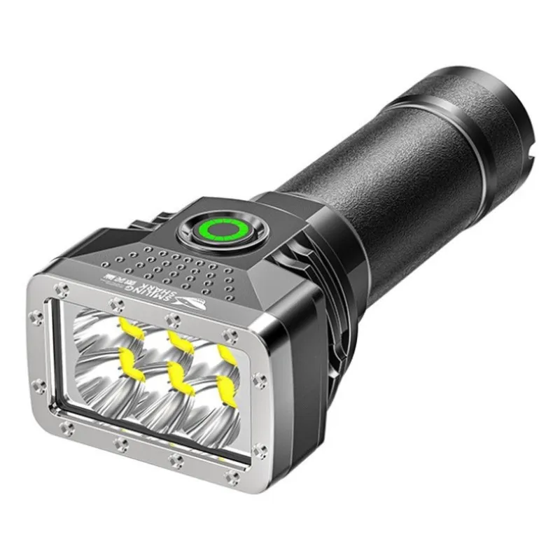 1~8 ADET güçlü el feneri фонарик 6 Led yüksek güç ışığı USB şarj edilebilir taktik el feneri 4 Modu acil kamp Görüntü 1