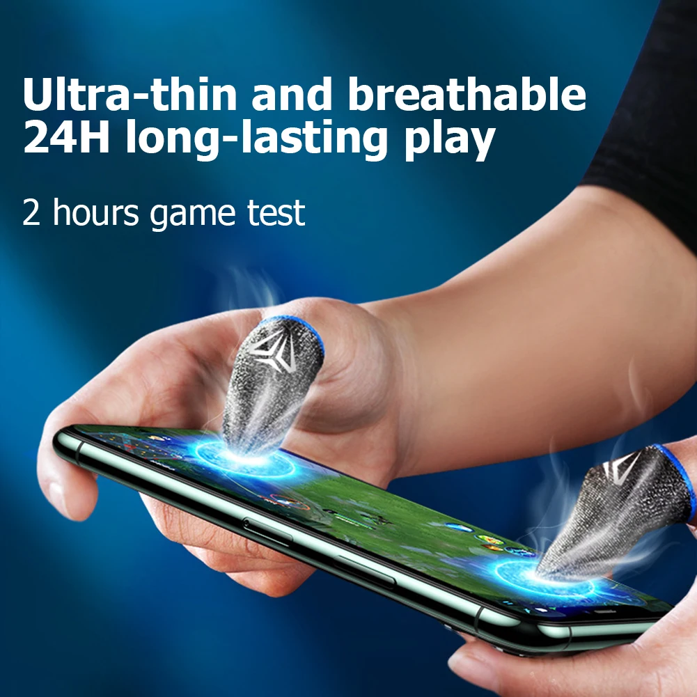 20-2 ADET Parmak Karyolası Oyun Parmak Eldiven Ultra ince Nefes Sweatproof Dokunmatik Ekran Oyun Parmak Kollu PUBG Mobile İçin Görüntü 1