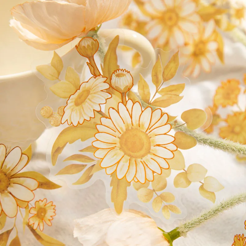 20 Levhalar sıcak çiçek etiket paketi Puslu ışık çiçek serisi damgalama el Kitabı malzeme dekoratif çıkartmalar Dıy Scrapbooking Görüntü 1