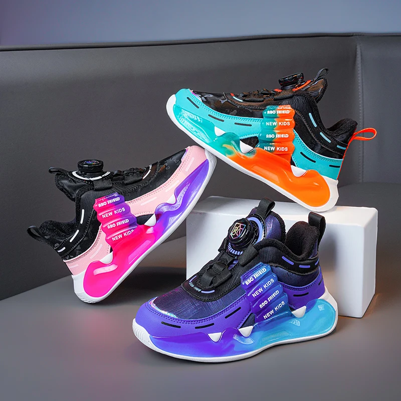 2023 Yeni Örgü Çocuk Sneakers Hafif Çocuk Ayakkabıları Rahat Nefes Erkek Ayakkabı kaymaz Kızlar Sneakers Zapatillas Size26-39 Görüntü 1