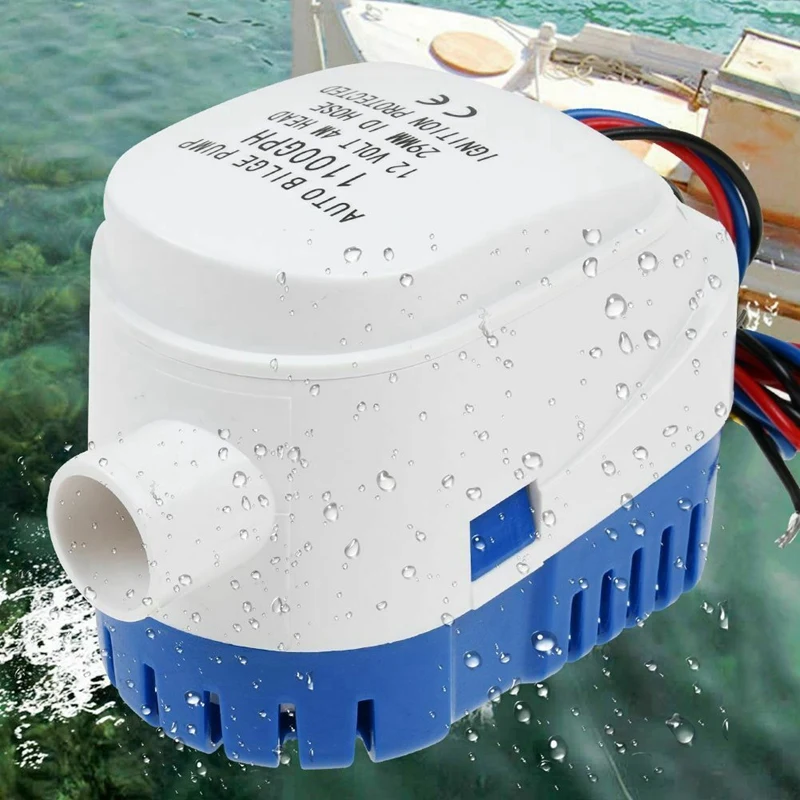 2X12 V 1100GPH tekne Otomatik Sintine Su Pompası RV Otomatik Dalgıç Pompa Görüntü 1
