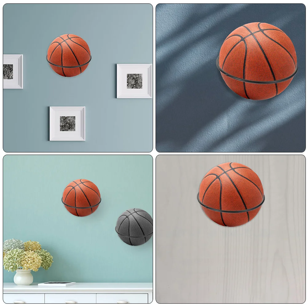 3 Adet Basketbol Duvara Monte Çok fonksiyonlu Basketbol Tutucu Basketbol Sergileme Rafı Topları Tutucu Görüntü 1