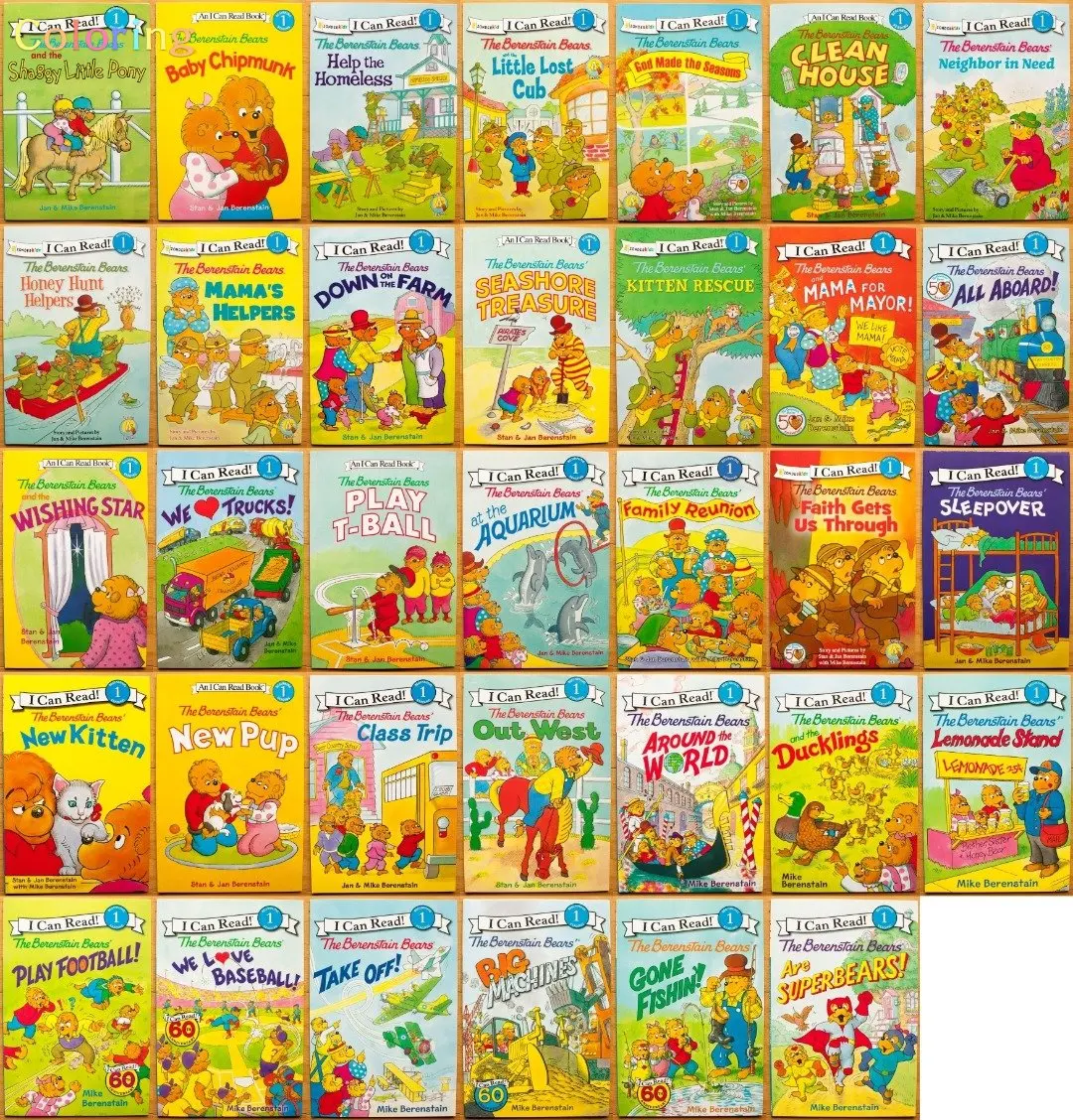 34 kitap/set, Okuyabilir seviye 1: Berenstain Ayılar, İngilizce resimli kitap Çocuk Bebek Ünlü Hikaye Masalları Erken Eğitim Görüntü 1