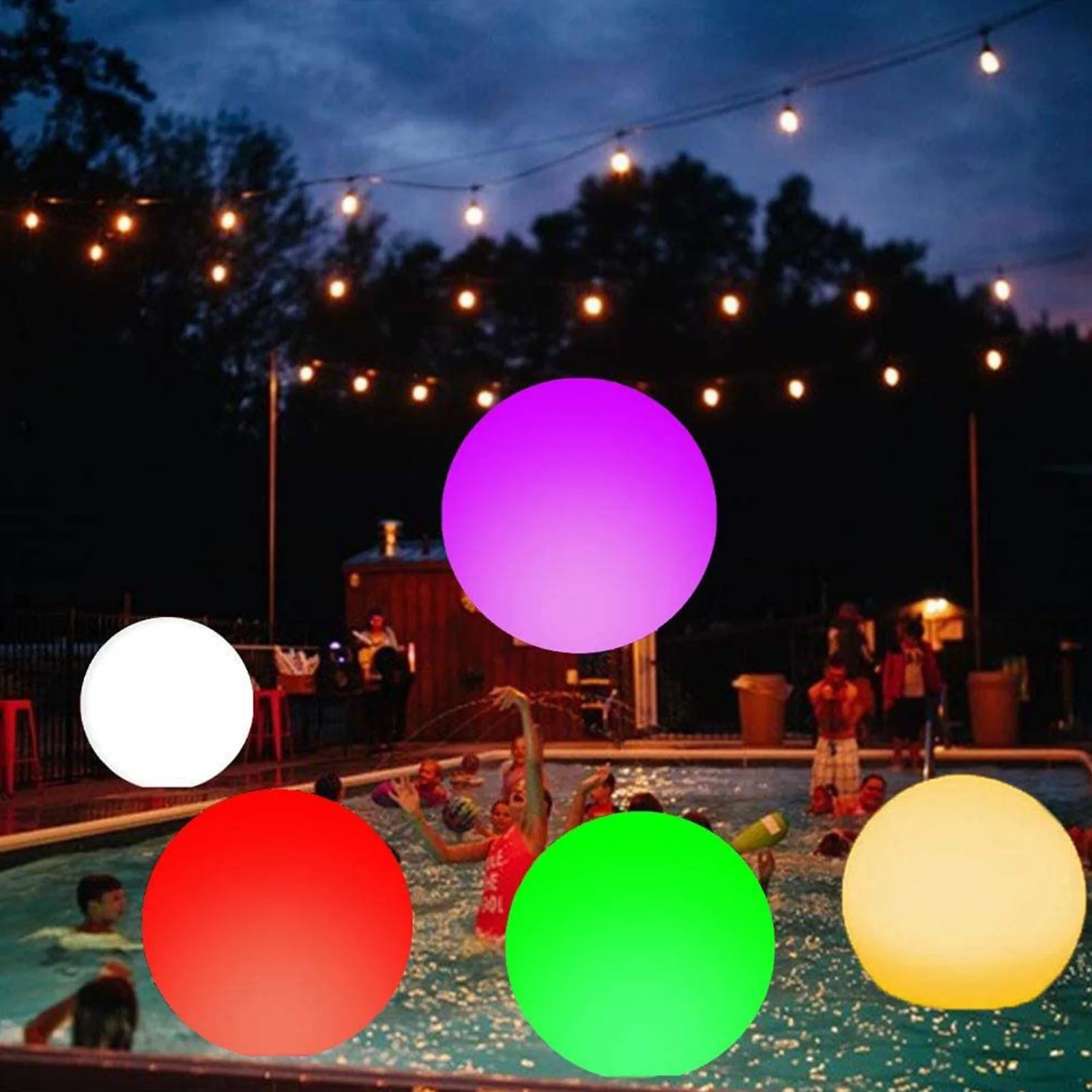 40/60CM Aydınlık Plaj Topu 16 Açık Renkler Havuzu Şişme Parlayan Topları Şişirme ile Hafif Katlanabilir Havuz Partisi için Oyun Görüntü 1