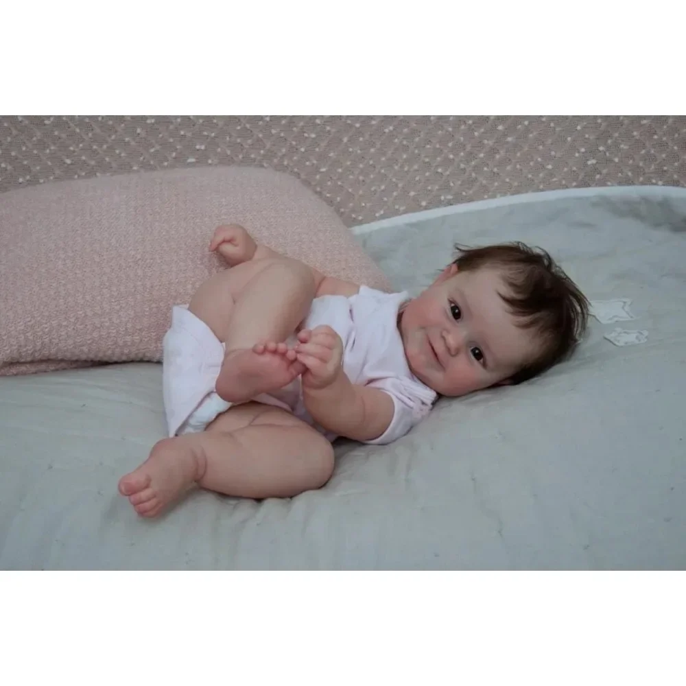 50CM Yeniden Doğmuş Bebek Bebek Yenidoğan Kız Bebek Gerçekçi Gerçek Yumuşak Dokunuşlu El Köklü Saç Yüksek Kaliteli El Yapımı Sanat Bebek Görüntü 1