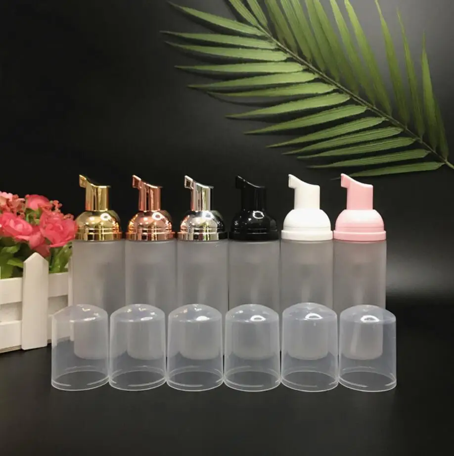 50ML buzlu plastik PET şişe köpük pompası sabun köpüğü yüz temizleyici losyon emülsiyon el yıkama suyu sıvı cilt ambalaj Görüntü 1