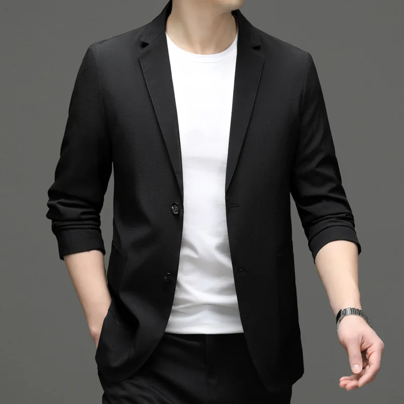 5887-2023men's moda rahat küçük takım elbise erkek Kore versiyonu ince takım elbise 105 ceket düz renk ceket Görüntü 1