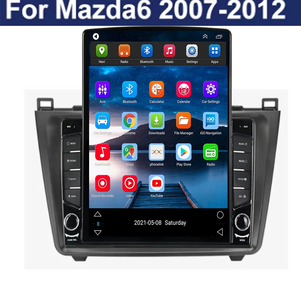 8G + 128G Android 12 Araba Radyo Multimedya Oynatıcı Mazda 6 GH 2007-2012 Autoradio GPS Navigasyon Kamera WİFİ IPS Ekran Stereo Görüntü 1