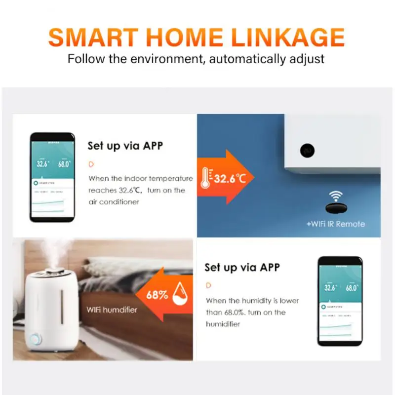 AUBESS Tuya Akıllı Ev Wifi Sıcaklık Ve Nem Sensörü Alexa Ve Google Ev Asistanı İle Çalışmak Smartlife Hiçbir Hub Gerekli Görüntü 1