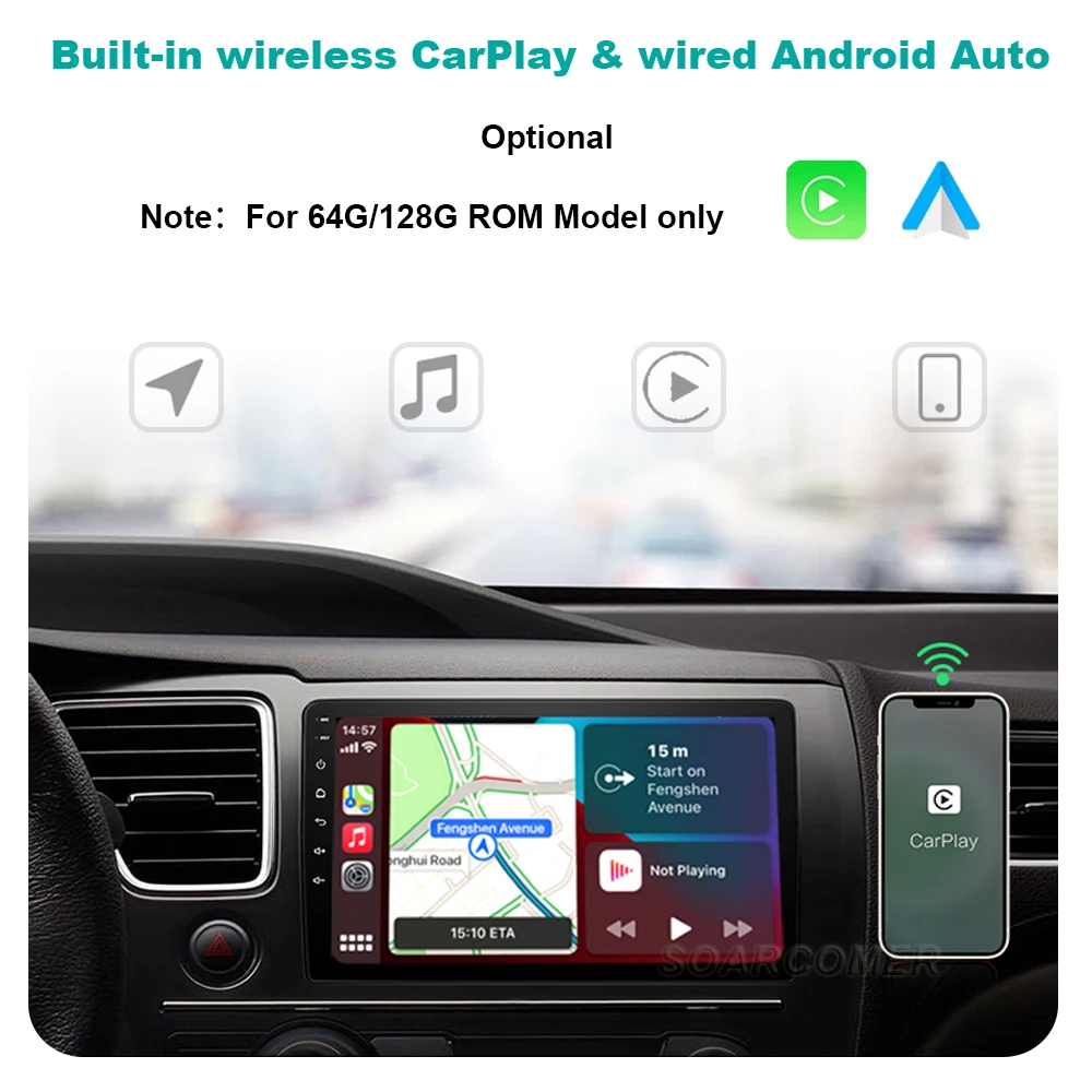 Android 12 Suzuki VAGON R 2015-2017 İçin Araba Radyo Stereo Multimedya Video Oynatıcı Navigasyon GPS Kablosuz Carplay RDS DSP DVD Görüntü 1