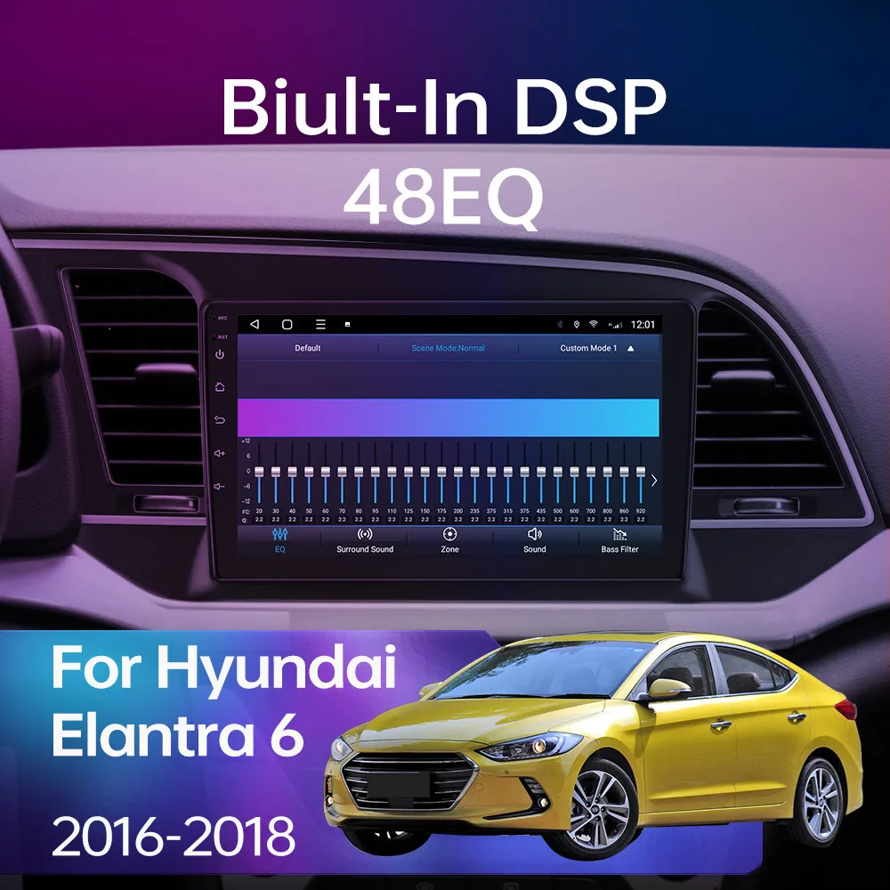 Araba Android Radyo Multimedya Oynatıcı Hyundai Elantra 6 2016-2018 İçin TS10 TS18 2din Navigasyon GPS Video Otomatik Carplay CARLAOER Görüntü 1