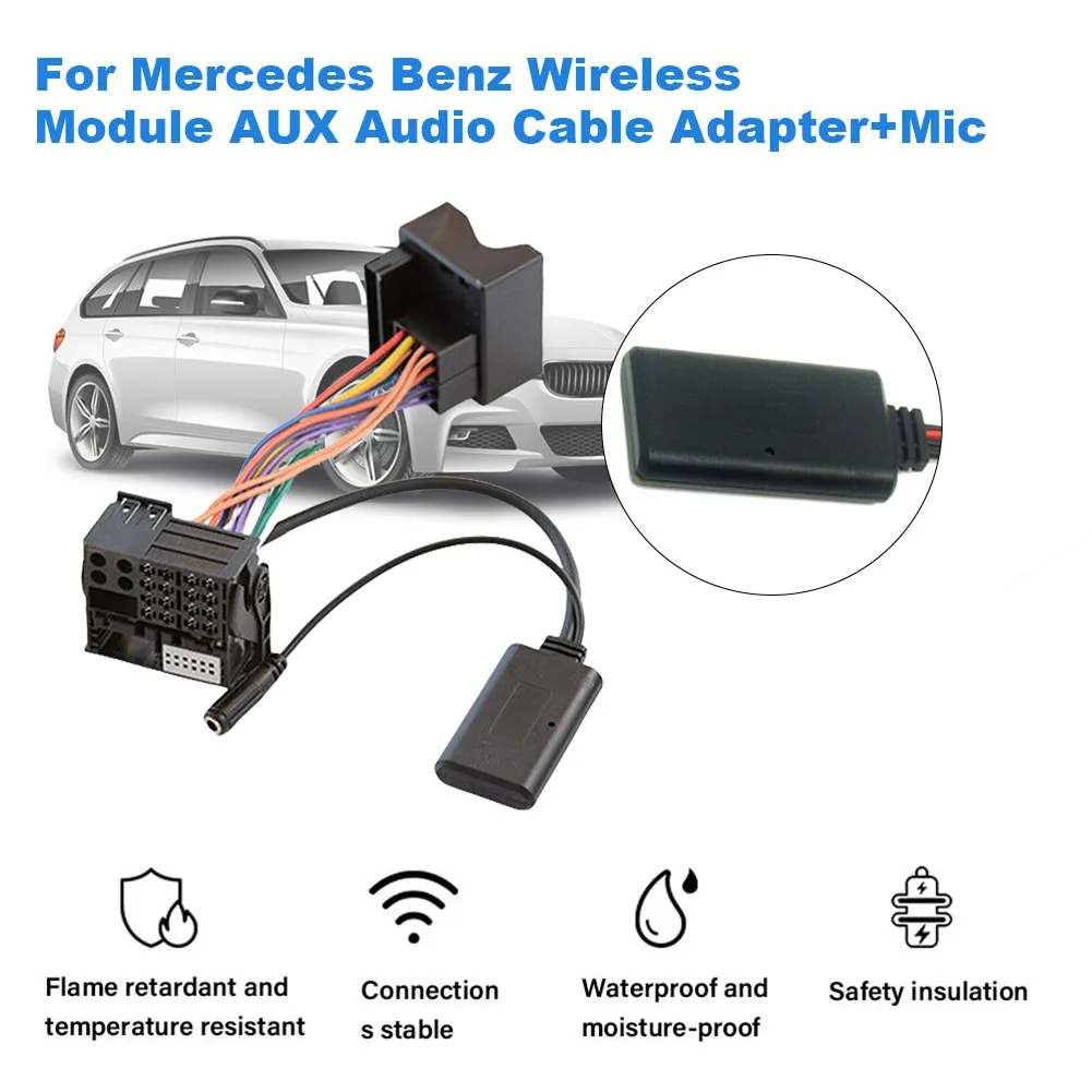 Araba Bluetooth Uyumlu Adaptör Ses MP3 Müzik Adaptörü Bluetooth Uyumlu Radyo Stereo Aux Kablosu Mercedes W169 W203 W245 Görüntü 1