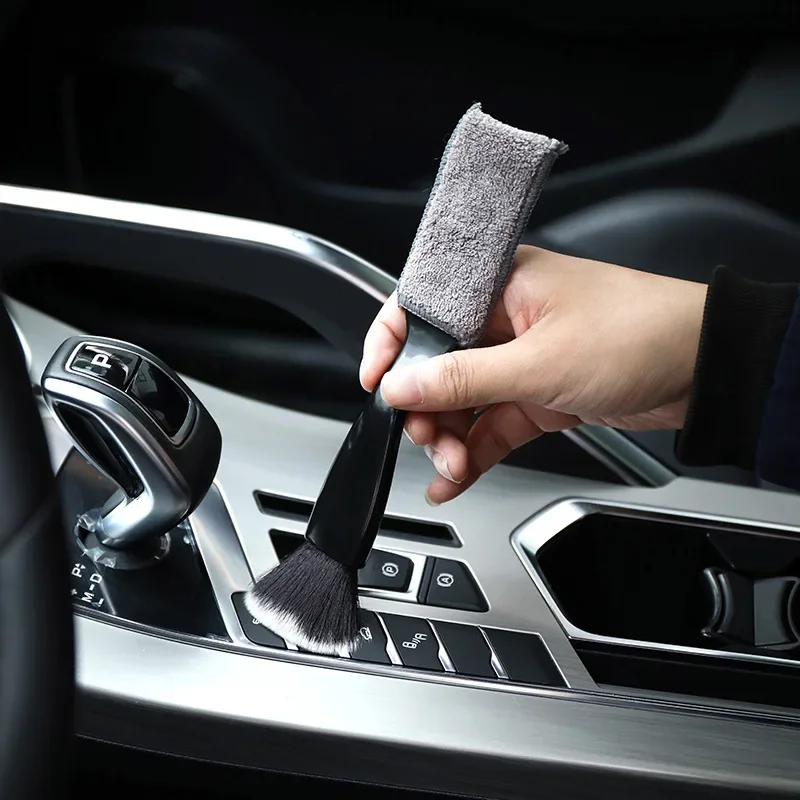 Araba klima hava çıkış temizleme fırçası araba iç temizleme aracı yerine bez kapağı yumuşak saç toz fırçası Görüntü 1