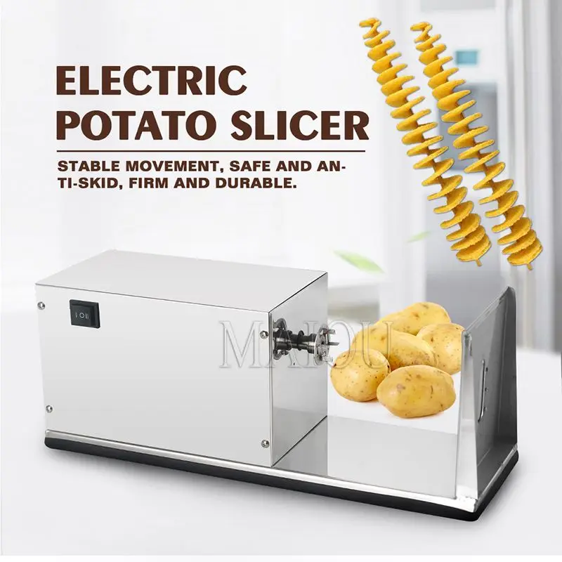 Cortador de patatas en espiral de acero inoxidable, cortador automático de patatas fritas, herramientas de cocina, espiralizador Görüntü 1