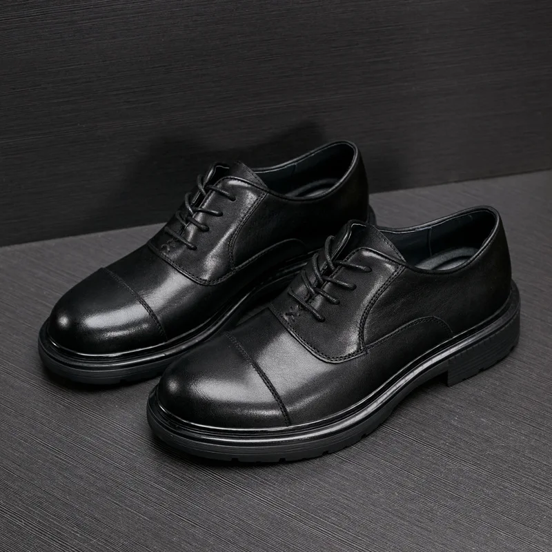 Dantel-Up İş erkek ayakkabısı Erkekler yüksek kalite hakiki deri ayakkabı Erkekler Elbise Ayakkabı Yaz Bahar İnek Derisi Erkek tasarım ayakkabı Görüntü 1
