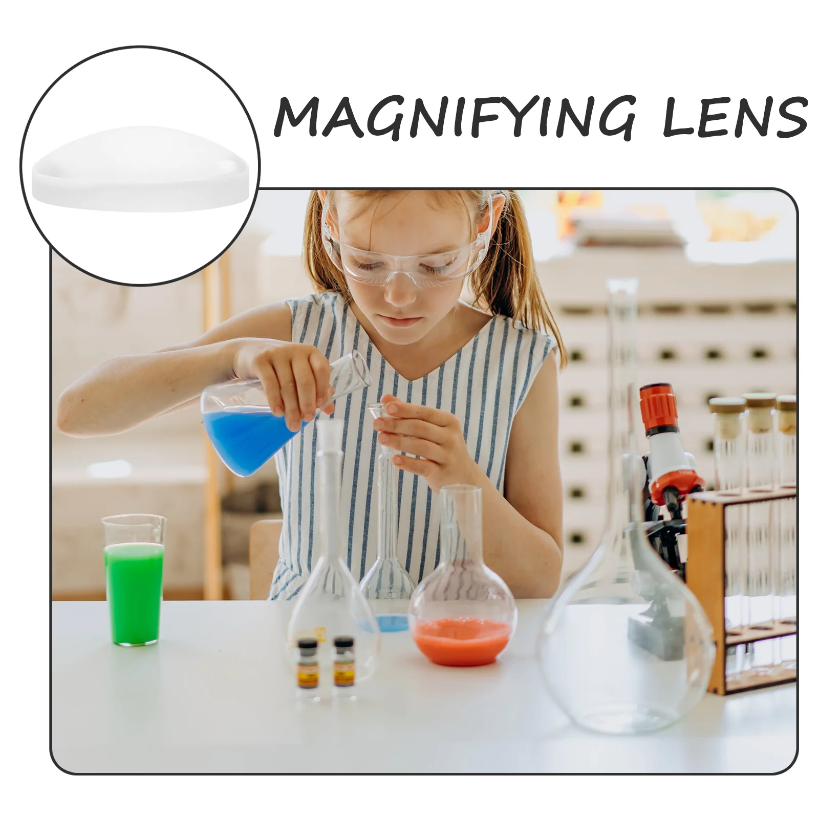 Dışbükey lens camı Şeffaf Optik Lens Fizik Öğretim Lens Laboratuvarı Çift Dışbükey Lens Görüntü 1
