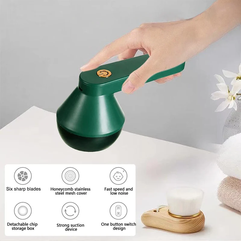 Elektrikli pamuk tiftiği temizleyici Taşınabilir Kumaş Tıraş Makinesi Şarj Edilebilir Şarap Üretimi İçin Barware kumaş tiftiği Topu Görüntü 1