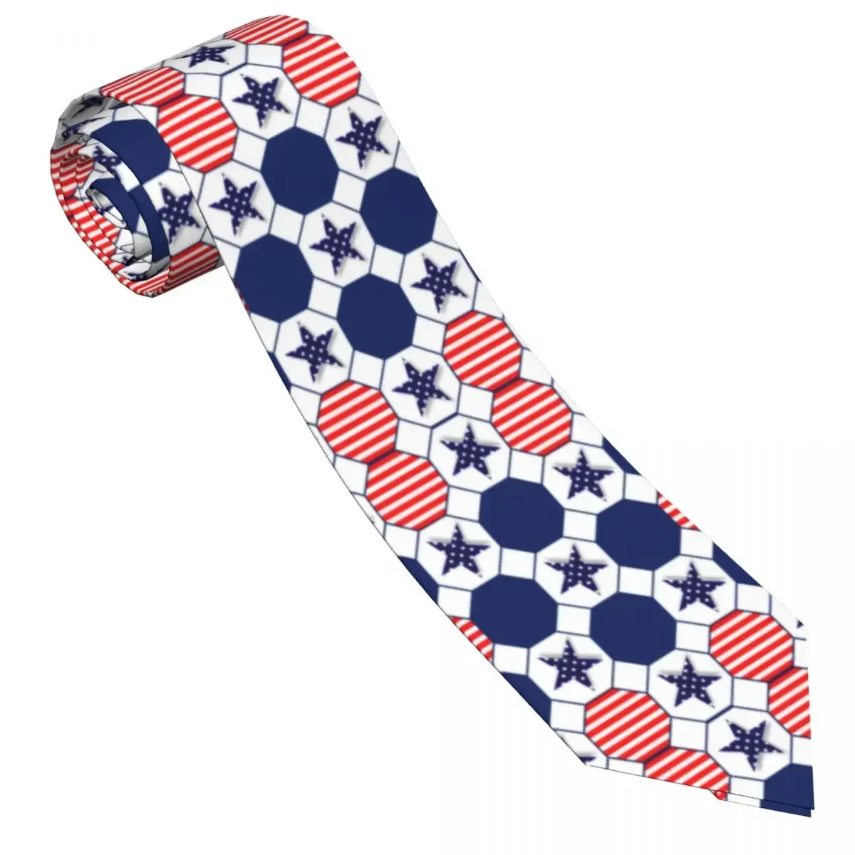 Erkekler için klasik Kravat İpek Erkek Kravatlar Düğün Parti için İş Yetişkin Boyun Kravat Rahat Amerikan Bayrağı Yıldız Kravat Görüntü 1